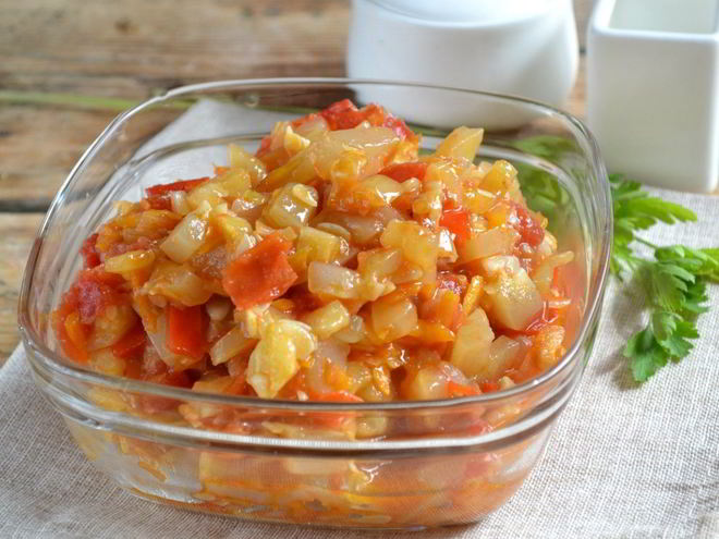 Рецепт икры кабачковой с перцем и помидорами