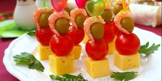 Канапе с креветками