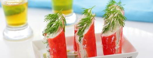 крабовые палочки, фаршированные творогом и зеленью. Шаг 8