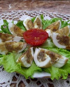 Маринованные куриные яйца в соевом соусе