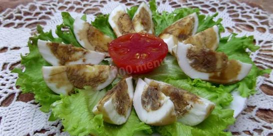 Маринованные куриные яйца в соевом соусе