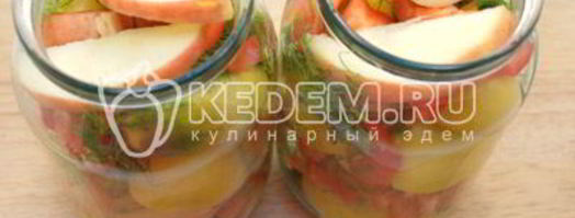 маринованные помидоры с яблоками. Шаг 5