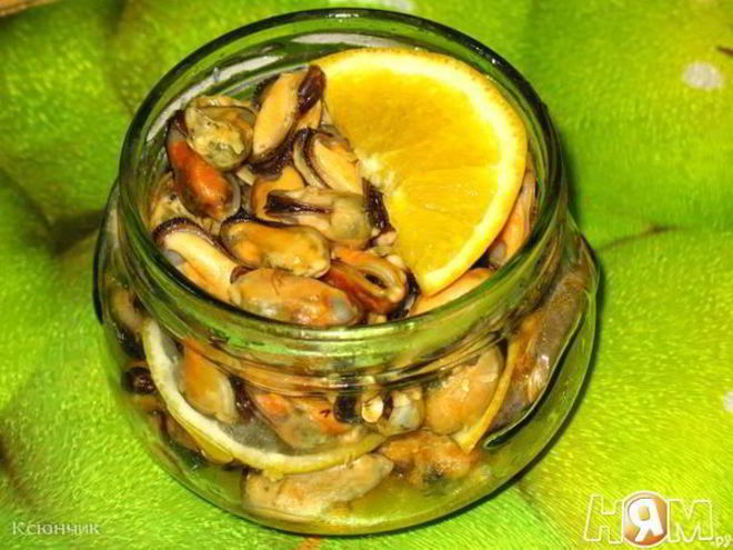 Рецепт мидий маринованных пикантных