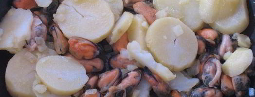 фриттата с картофелем, мидиями и чоризо. Шаг 4