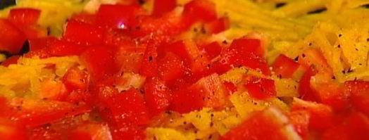 фриттата с тыквой, зеленым горошком и сладким перцем. Шаг 5