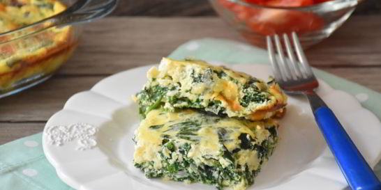 Фриттата со шпинатом и сыром