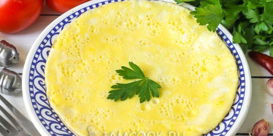 Омлет на воде на сковороде