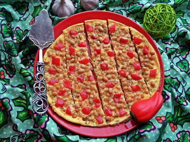 Рецепт омлета с фасолью и овощами