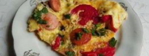 омлет с грибами и помидорами. Шаг 7