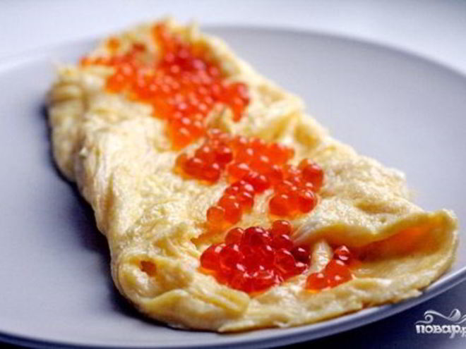 Рецепт омлета с икрой