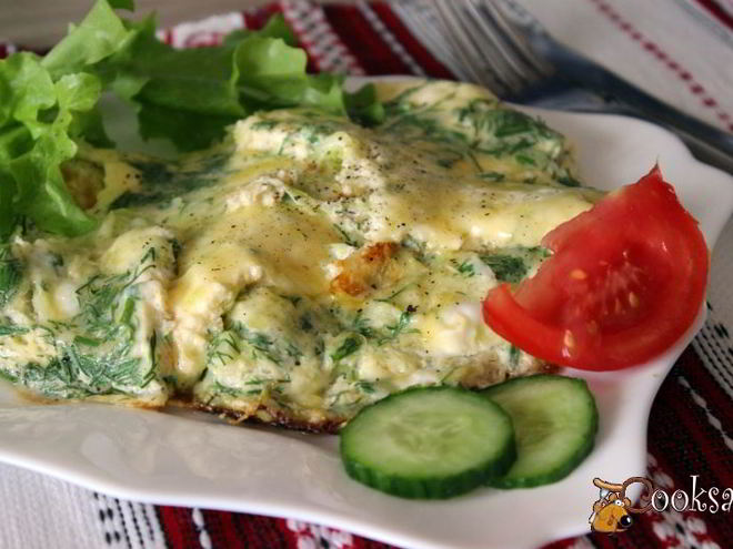 Рецепт омлета с кабачком и зеленью