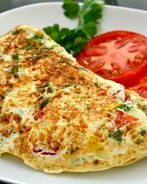 Омлет с крабом и рукколой