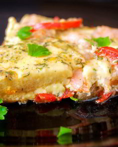 Омлет с креветками и овощами