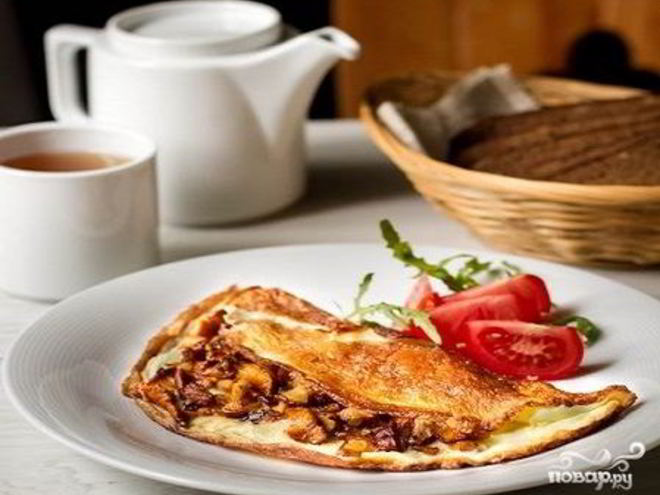 Рецепт омлета с лисичками