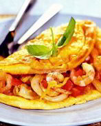 Омлет с морепродуктами и зеленью