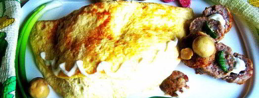 омлет с тефтельками мишка под одеялом. Шаг 22