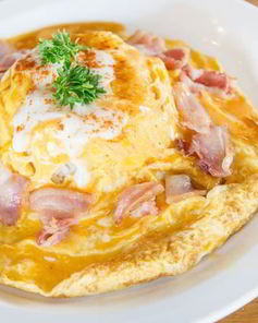 Омлет с ветчиной и рисом