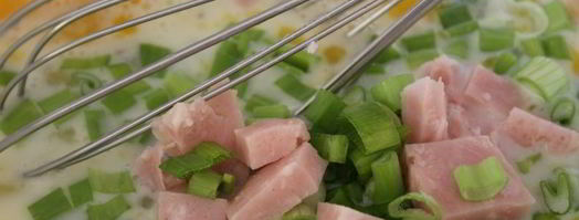 омлет с ветчиной и зеленым луком. Шаг 4