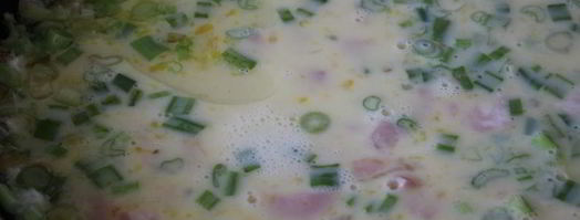 омлет с ветчиной и зеленым луком. Шаг 5