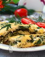 Омлет со шпинатом и сыром