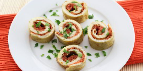 Рулетики из омлета с начинкой