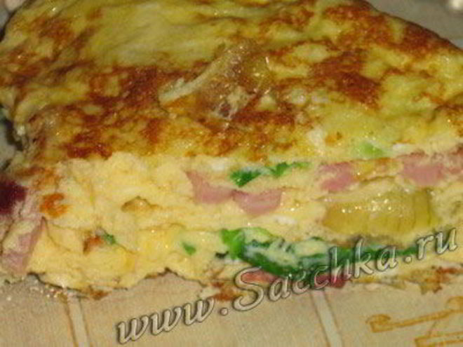 Рецепт слоеного омлета