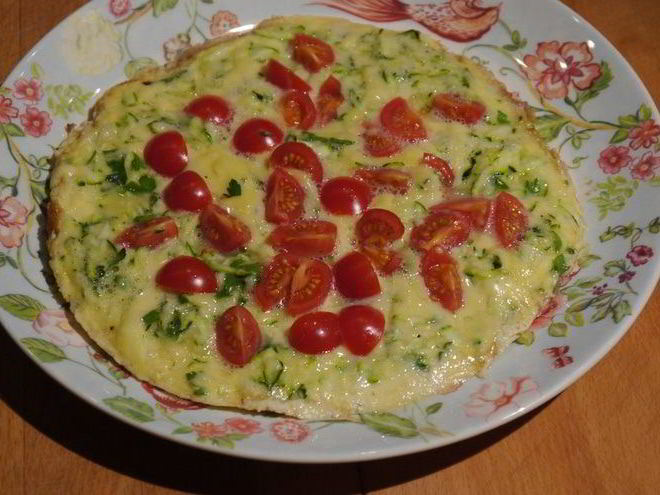 Рецепт сырного омлета с цукини