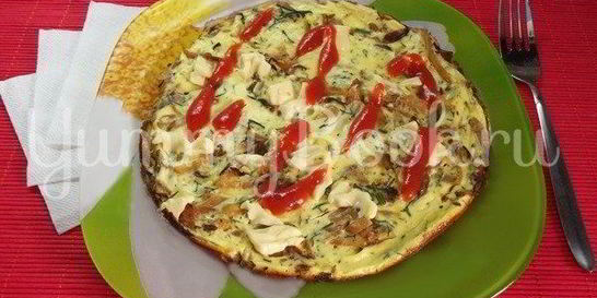 Жаренный омлет с капустой