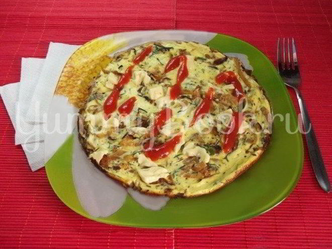 Рецепт жаренного омлета с капустой