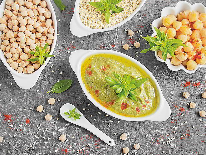 Рецепт паштета из нута со шпинатом