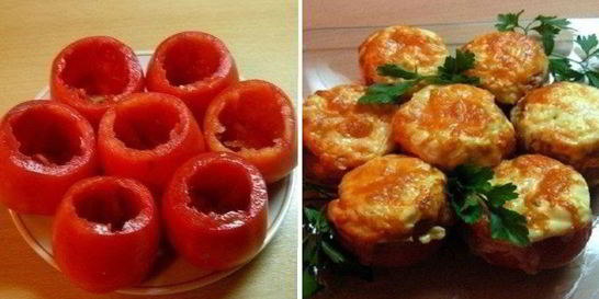 Помидоры, фаршированные курицей