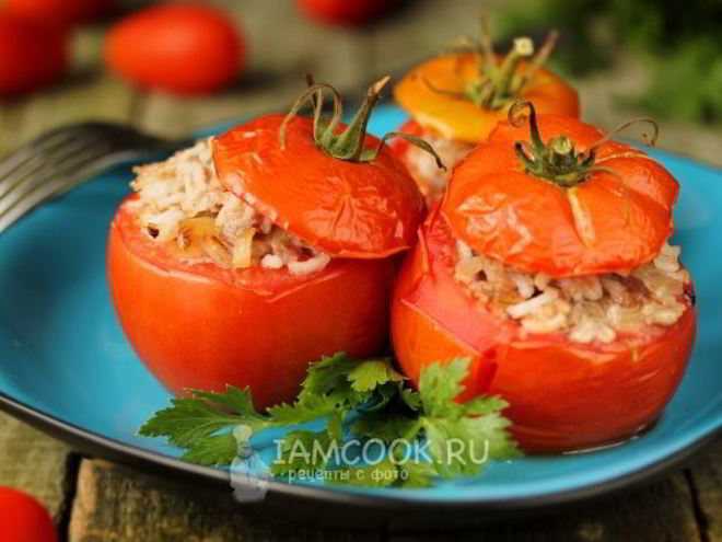 Рецепт помидоров, фаршированных мясом и рисом