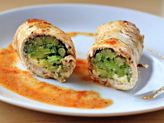 Рецепт куриных роллов фаршированных брокколи и сыром