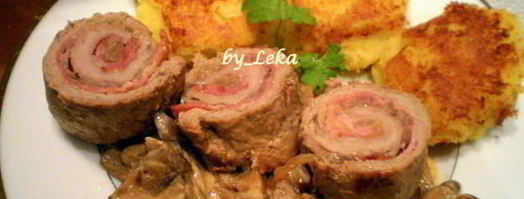 мясные роллы в винно-грибном соусе. Шаг 18