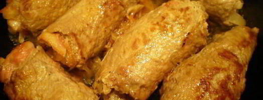 мясные роллы в винно-грибном соусе. Шаг 9