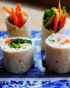 Овощные роллы из лепешек тортильяс