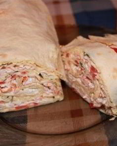 Роллы из лаваша с крабовыми палочками