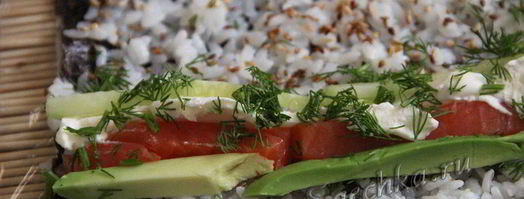 роллы с авокадо и сливочным сыром. Шаг 4