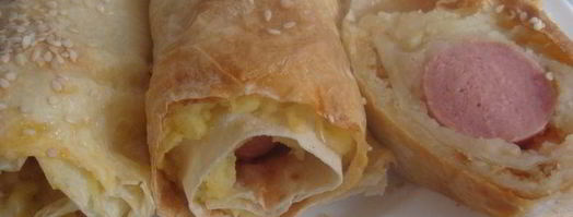 роллы с сосисками и картофельным пюре. Шаг 8