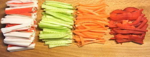 спринг-роллы с крабовыми палочками. Шаг 2