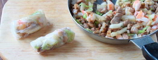 спринг-роллы с креветками и свининой. Шаг 6