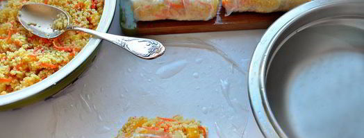 спринг-роллы с кускусом и овощами. Шаг 6