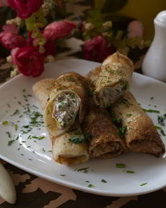 Блинные рулетики с начинкой