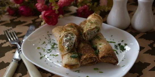 Блинные рулетики с начинкой