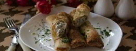 блинные рулетики с начинкой. Шаг 4