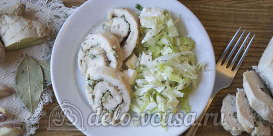 Куриный рулет с чесноком
