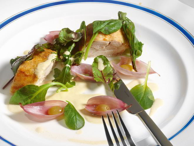 Рецепт куриного рулета с маринованным луком и виноградом