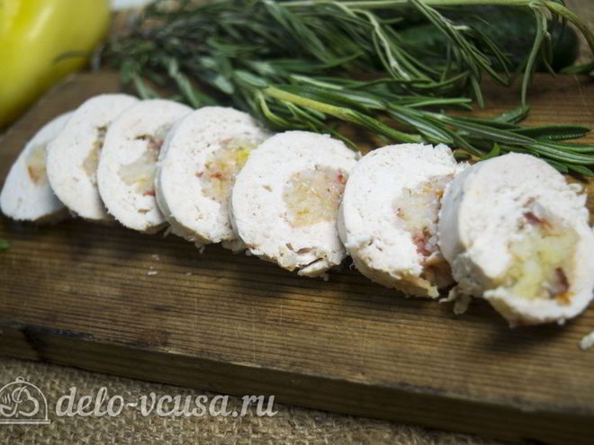 Рецепт куриного рулета с рисом