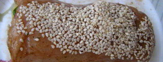 куриные рулетики с грушей и кунжутом в пряном соусе восточный экспресс. Шаг 6