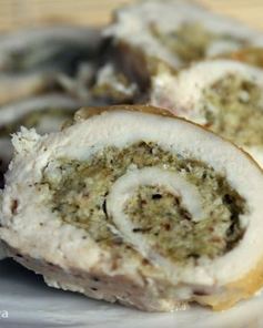 Куриные рулетики с миндально-мятной начинкой